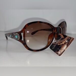 Mountain West Oversized Charita Tortoise Frame Embellished Sunglasses BA9214TOR